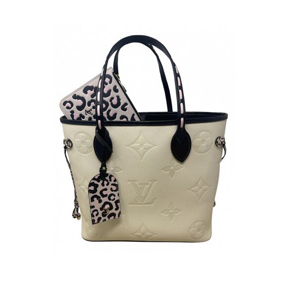 Louis Vuitton Neverfull Wild At Heart MM Ivory Leather NEW - Picture 14 of 14